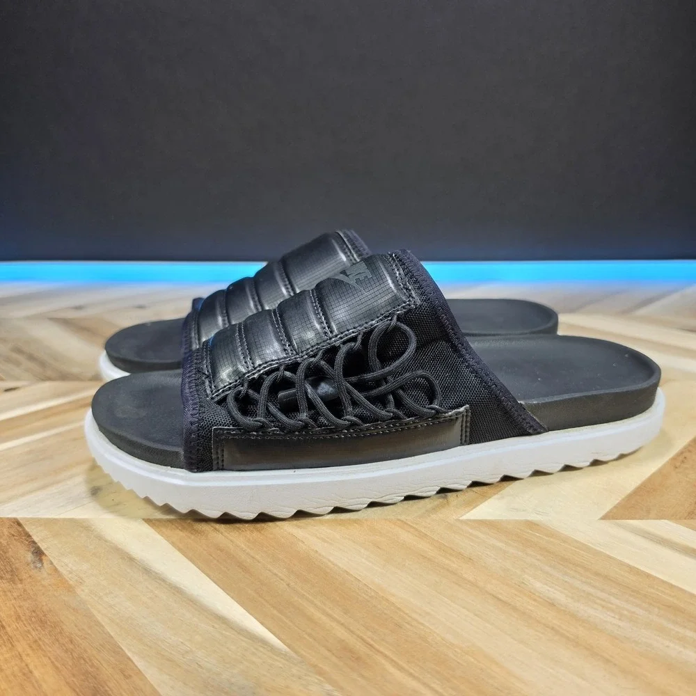 Nike Men's Asuna Slide Sandals Size 10 CW9703-002 Black/White Adjustable Shoes